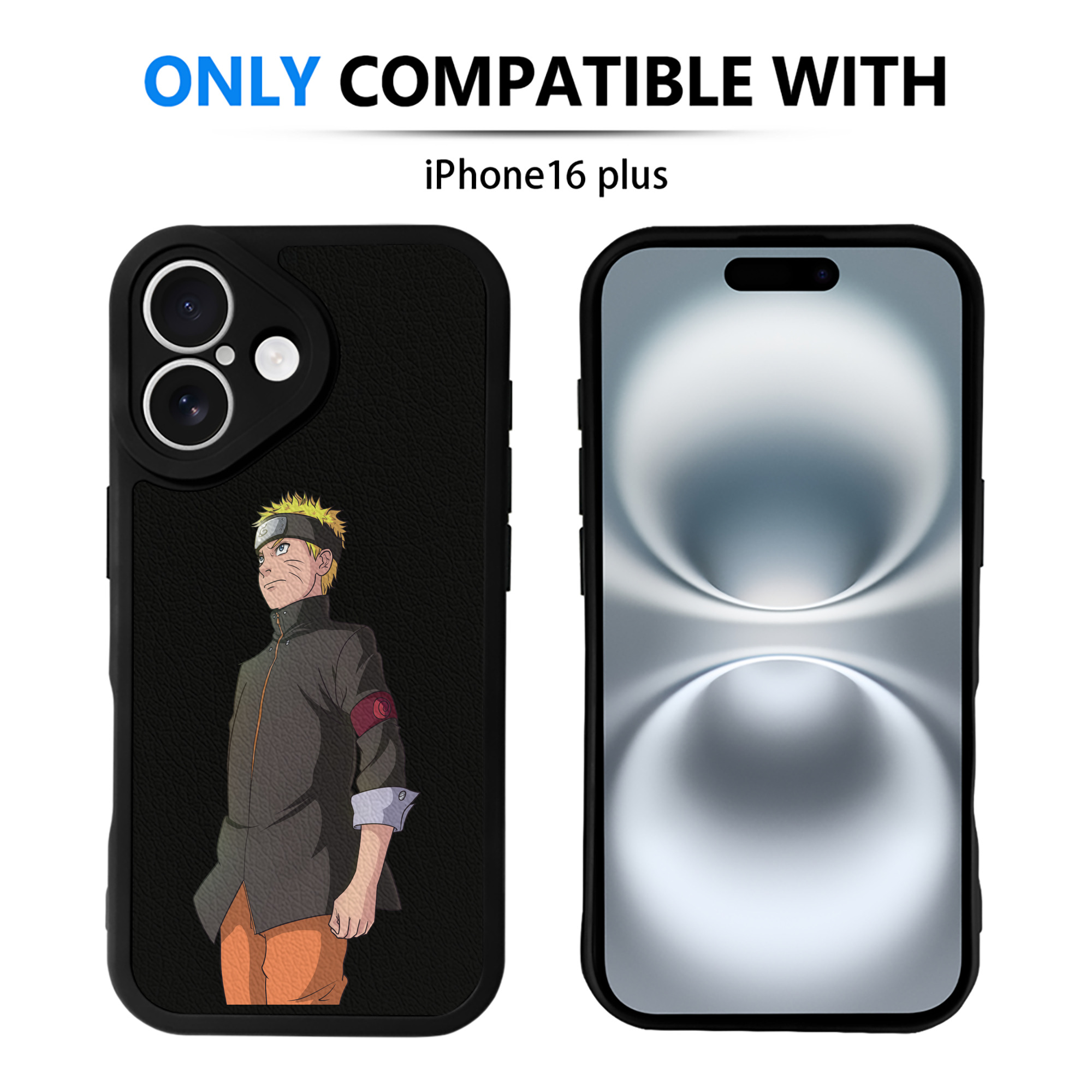（画像用） NARUTO -ナルト- うずまき ナルト Uzumaki Naruto 【iPhone 16シリーズ対応】シリコンスマホケース（レザー調） 材質：シリコン